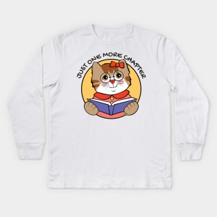 Book Lovers Cat One More Chapter Kids Long Sleeve T-Shirt